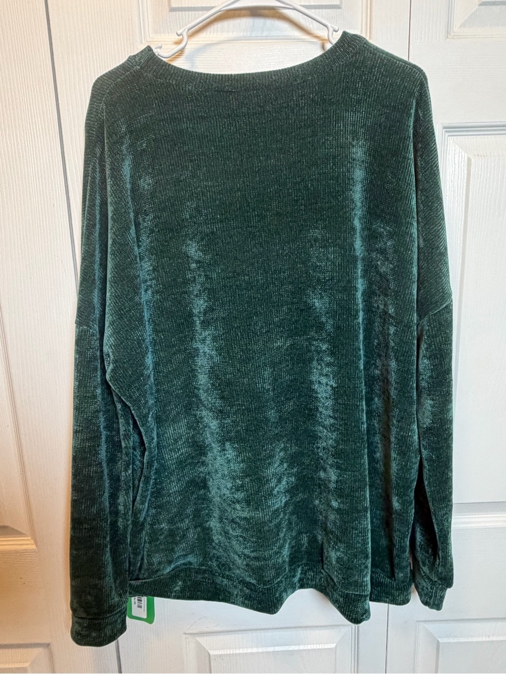 NWT Freckled Poppy 1XL Green Chenille Sweater Long Sleeve Cozy Soft Top - Picture 8 of 9